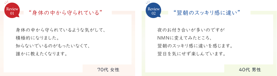 「身体の中から守られている」「翌朝のスッキリ感に違い」